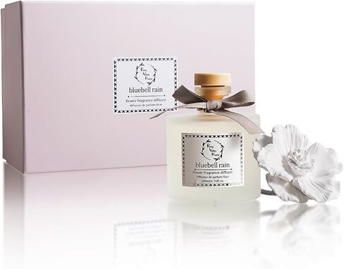 Reed Diffuser Sets, 6.76 Fl. Oz / 200ML Ceramic Diffuser Flower Gift Box, Home Reed Diffuser for Bathroom Office Bathroom Living Room Decor (Lavender White) in Saudi Arabia