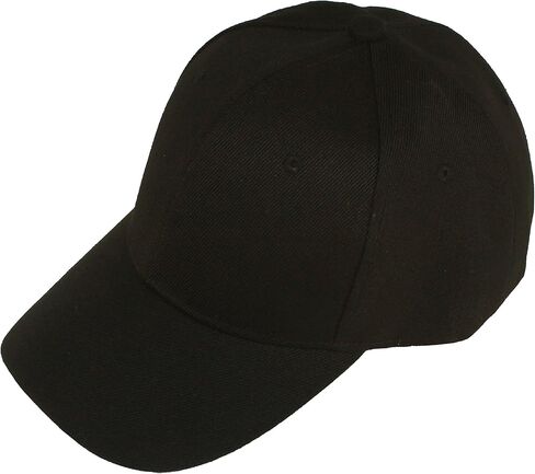 Plain Adjustable Velcro Baseball Cap (Black) in Saudi Arabia