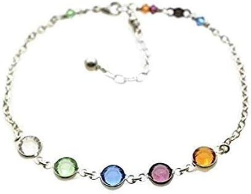 سوار الجدة مع أحجار الميلاد يصل إلى 10 من الفضة الإسترليني أو الذهب عيار 14 قيراط مملوء هدية عيد الأم للأم للجدة هدايا جوهرة الميلاد للأم والجدة مجوهرات مخصصة مايو نوفمبر يونيو أغسطس سبتمبر ديسمبر توباز الزركون العقيق in Kuwait