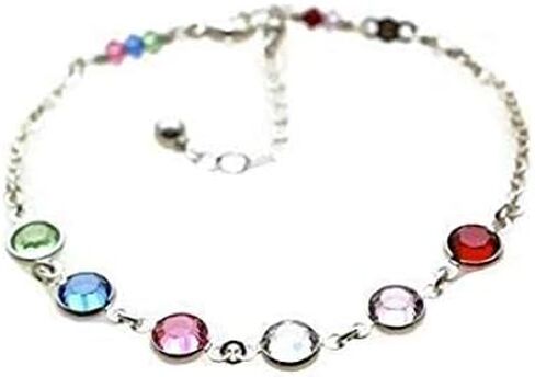 سوار الجدة مع أحجار الميلاد يصل إلى 10 من الفضة الإسترليني أو الذهب عيار 14 قيراط مملوء هدية عيد الأم للأم للجدة هدايا جوهرة الميلاد للأم والجدة مجوهرات مخصصة مايو نوفمبر يونيو أغسطس سبتمبر ديسمبر توباز الزركون العقيق in Kuwait