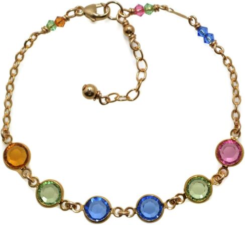 سوار الجدة مع أحجار الميلاد يصل إلى 10 من الفضة الإسترليني أو الذهب عيار 14 قيراط مملوء هدية عيد الأم للأم للجدة هدايا جوهرة الميلاد للأم والجدة مجوهرات مخصصة مايو نوفمبر يونيو أغسطس سبتمبر ديسمبر توباز الزركون العقيق in Kuwait