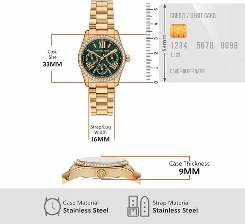 Michael Kors Women's Lexington Lux Multifunction Gold-Tone Stainless Steel Bracelet Watch (Model: MK4924) in Saudi Arabia