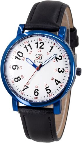 Blekon Original Nurse Watch for Medical Professionals and Students – Various Leather Colors, Easy Read Dial, Military Time with Second Hand, Leather Band, 3 ATM Water Resistant… in Saudi Arabia