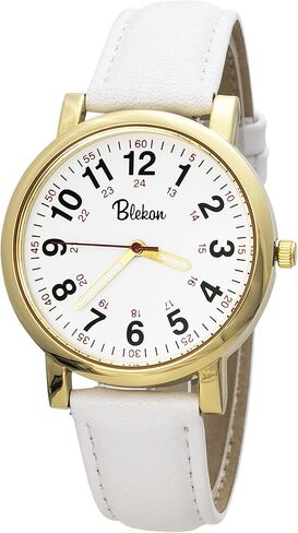 Blekon Original Nurse Watch for Medical Professionals and Students – Various Leather Colors, Easy Read Dial, Military Time with Second Hand, Leather Band, 3 ATM Water Resistant… in Saudi Arabia