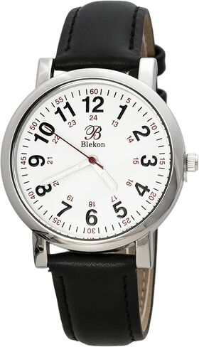 Blekon Original Nurse Watch for Medical Professionals and Students – Various Leather Colors, Easy Read Dial, Military Time with Second Hand, Leather Band, 3 ATM Water Resistant… in Saudi Arabia