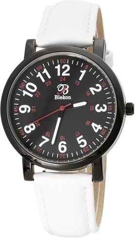 Blekon Original Nurse Watch for Medical Professionals and Students – Various Leather Colors, Easy Read Dial, Military Time with Second Hand, Leather Band, 3 ATM Water Resistant… in Saudi Arabia