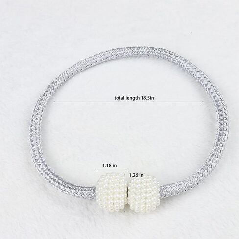2pcs Classic Style Magnetic Curtain Tiebacks, Strong Magnet Weave Rope Holdbacks for Home and Room Décor Gray in Saudi Arabia
