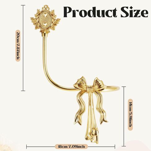 2 Pcs Gold Brass Bow Curtain Tiebacks, Vintage Wall Mounted Curtain Holdbacks, Decorative Curtain Hooks for Living Room、 Bedroom and Home Office in Saudi Arabia