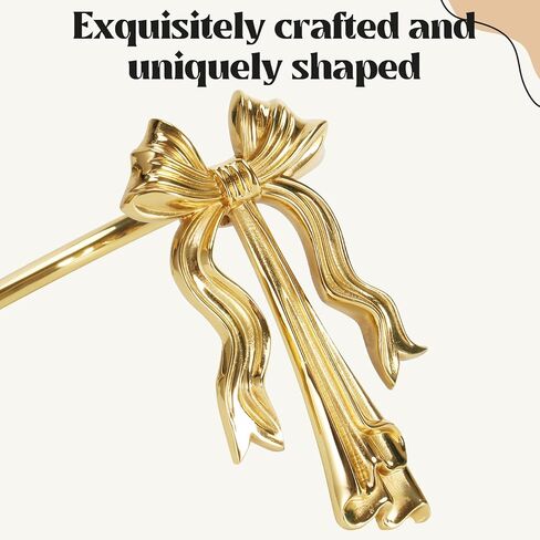 2 Pcs Gold Brass Bow Curtain Tiebacks, Vintage Wall Mounted Curtain Holdbacks, Decorative Curtain Hooks for Living Room、 Bedroom and Home Office in Saudi Arabia