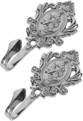 2Pcs Vintage Rose Pattern Zinc Alloy Curtain Holdbacks Tieback Hooks Black Decorative Drapery Tiebacks for Home and Nursery Window Treatments in Saudi Arabia