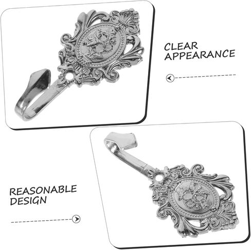 2Pcs Vintage Rose Pattern Zinc Alloy Curtain Holdbacks Tieback Hooks Black Decorative Drapery Tiebacks for Home and Nursery Window Treatments in Saudi Arabia