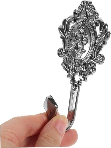 2Pcs Vintage Rose Pattern Zinc Alloy Curtain Holdbacks Tieback Hooks Black Decorative Drapery Tiebacks for Home and Nursery Window Treatments in Saudi Arabia
