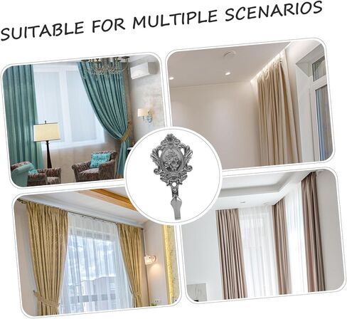2Pcs Vintage Rose Pattern Zinc Alloy Curtain Holdbacks Tieback Hooks Black Decorative Drapery Tiebacks for Home and Nursery Window Treatments in Saudi Arabia
