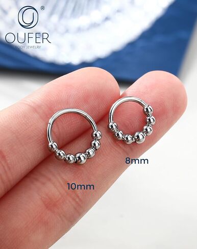 OUFER Septum Rings 16G Surgical Steel Septum Jewelry, Niche Design Septum Nose Rings, Hinged Segment Helix Cartilage Daith Piercing Jewelry For Women Men in Saudi Arabia