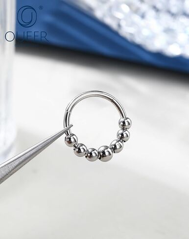 OUFER Septum Rings 16G Surgical Steel Septum Jewelry, Niche Design Septum Nose Rings, Hinged Segment Helix Cartilage Daith Piercing Jewelry For Women Men in Saudi Arabia