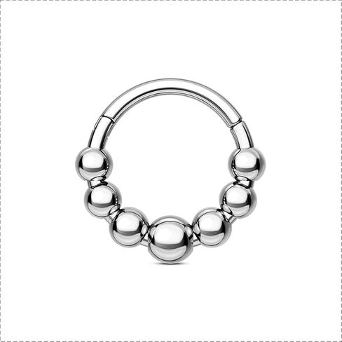 OUFER Septum Rings 16G Surgical Steel Septum Jewelry, Niche Design Septum Nose Rings, Hinged Segment Helix Cartilage Daith Piercing Jewelry For Women Men in Saudi Arabia