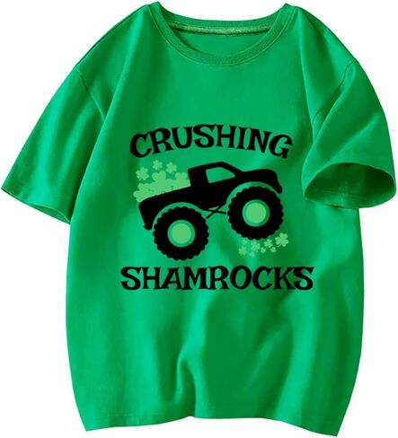 Toddler St Patricks Day Shirt Boys Girls Green Lucky Shamrock Clover Tees Kids Short Sleeve Saint Patrick's Tee Tops 2-7T in Saudi Arabia
