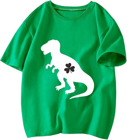 Toddler St Patricks Day Shirt Boys Girls Green Lucky Shamrock Clover Tees Kids Short Sleeve Saint Patrick's Tee Tops 2-7T in Saudi Arabia