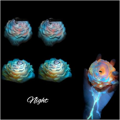 4 Pcs Low Temperature Candles Glow in The Dark, Romantic Wax Play, Low Heat Body Safe, Flower-Shaped Fluorescent Scented Candles for Couples in Saudi Arabia
