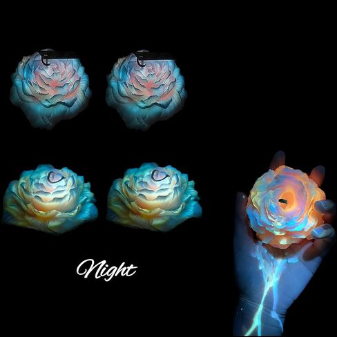 4 Pcs Low Temperature Candles Glow in The Dark, Romantic Wax Play, Low Heat Body Safe, Flower-Shaped Fluorescent Scented Candles for Couples in Kuwait
