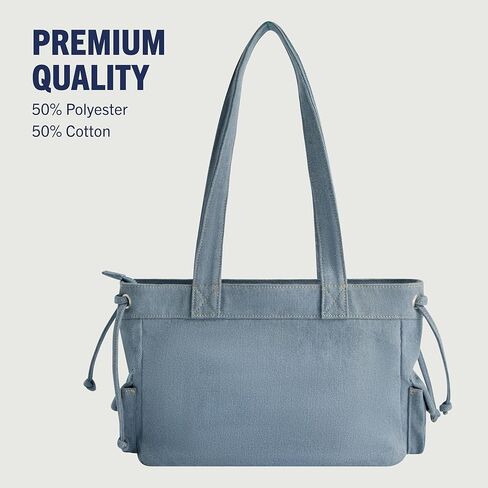 True Religion Tote Bag, Women's Multi-Pocket Faux Leather Handbag, Denim, One Size in Saudi Arabia