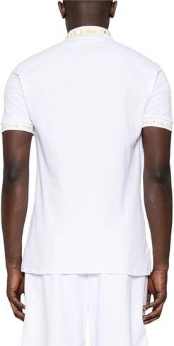 VERSACE JEANS COUTURE White Polo Shirt – Classic Fit Baroque Collar Detail- in Saudi Arabia