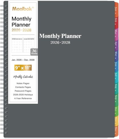 Planner 2024 - Weekly Monthly Planner 2024 from January 2024 - December 2024, 6.3'' × 8.4'', Weekly Monthly Planner with 12 Monthly Tabs, Strong Twin-Wire Binding, Inner Pocket, Elastic Closure in Saudi Arabia