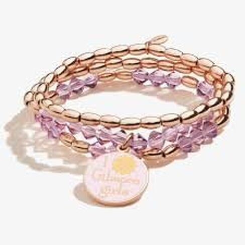 Alex and Ani AS20STGIL03SR,Gilmore Girls, Stretch Set of 3,Shiny Rose Gold,Purple,Bracelet in Saudi Arabia