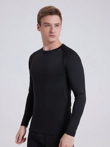 2 Pack Long Sleeve Compression Shirts for Men, Workout Base Layer Athletic Gym Tops Quick Dry Running Undershirts in Saudi Arabia