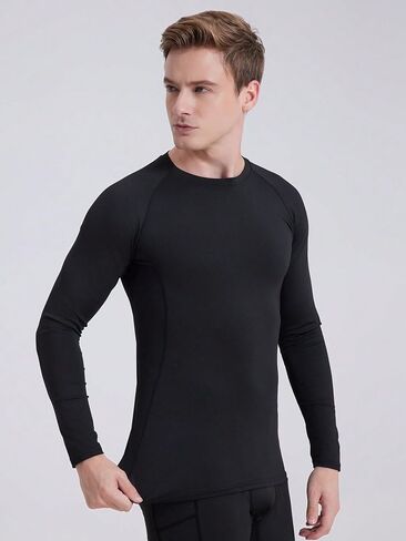 2 Pack Long Sleeve Compression Shirts for Men, Workout Base Layer Athletic Gym Tops Quick Dry Running Undershirts in Saudi Arabia