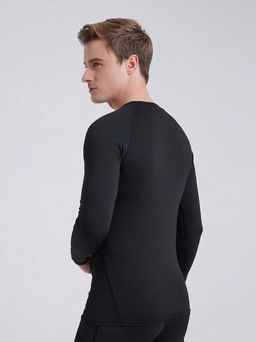 2 Pack Long Sleeve Compression Shirts for Men, Workout Base Layer Athletic Gym Tops Quick Dry Running Undershirts in Saudi Arabia