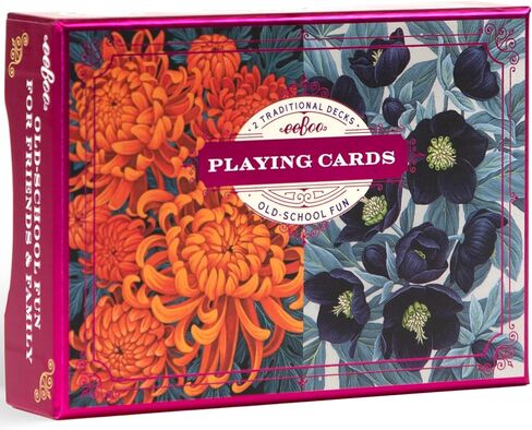 eeBoo Piece & Love: Roses & Asters Playing Cards - Includes 2 - 52 Card Decks, Traditional Decks with Beautiful Artwork & Gilded Edges in Kuwait