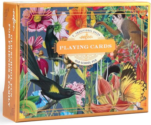 eeBoo Piece & Love: Roses & Asters Playing Cards - Includes 2 - 52 Card Decks, Traditional Decks with Beautiful Artwork & Gilded Edges in Kuwait
