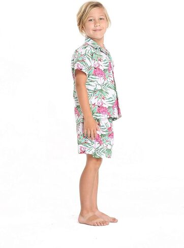 Matchable Family Hawaiian Luau Men Women Girl Boy Clothes in Flamingo in Love in Saudi Arabia