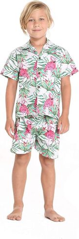 Matchable Family Hawaiian Luau Men Women Girl Boy Clothes in Flamingo in Love in Saudi Arabia