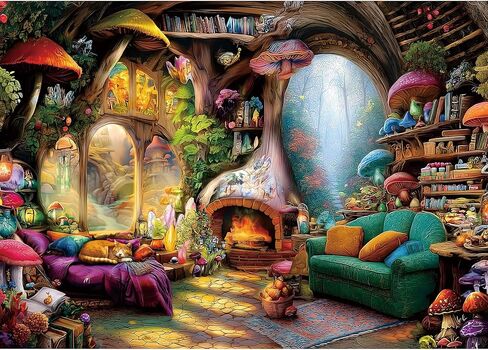 Read Room Puzzles for Adults 500 Pieces Book Jigsaw Puzzles for Adults Puzzles 500 Pieces Winter Reading Nook Scene Challenging Family Puzzle for Women Men Seniors Size is (21"x15") in Saudi Arabia