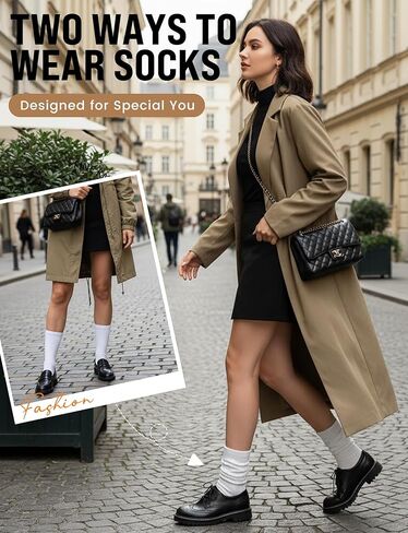 3 أزواج من الجوارب الدائرية للنساء، جوارب رياضية مريحة ومترهلة، جورب كاجوال من القطن متوسط ​​الساق، مقاس واحد يناسب 5-11 in Kuwait