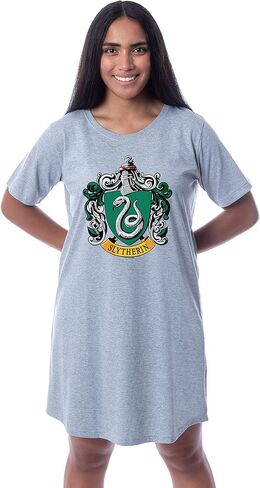 Harry Potter Womens' Hogwarts All Houses Wizarding World Nightgown Sleep Pajama Shirt in Saudi Arabia