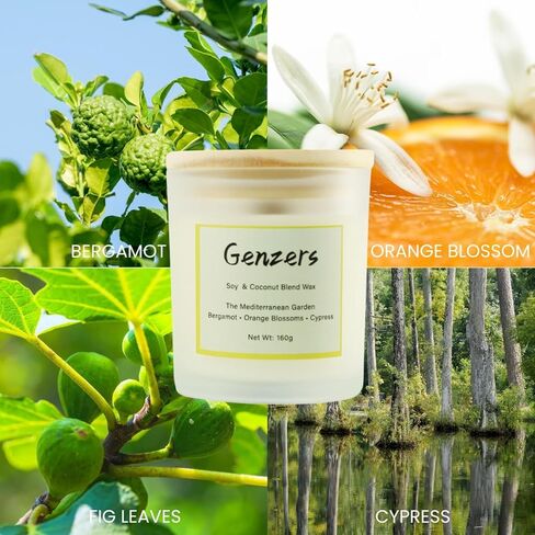 Bergamot Citrus Scented Candle Gift Set,Wood Wick Candles Orange Blossom Scent,Non Toxic Natural Candle Soy Wax Clean Burning,Jar Candle with Crackling Wick,Warmer Lamp Candle Aromatherapy Gift in Saudi Arabia