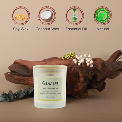 Bergamot Citrus Scented Candle Gift Set,Wood Wick Candles Orange Blossom Scent,Non Toxic Natural Candle Soy Wax Clean Burning,Jar Candle with Crackling Wick,Warmer Lamp Candle Aromatherapy Gift in Saudi Arabia