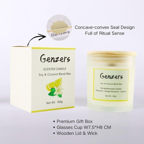 Bergamot Citrus Scented Candle Gift Set,Wood Wick Candles Orange Blossom Scent,Non Toxic Natural Candle Soy Wax Clean Burning,Jar Candle with Crackling Wick,Warmer Lamp Candle Aromatherapy Gift in Saudi Arabia