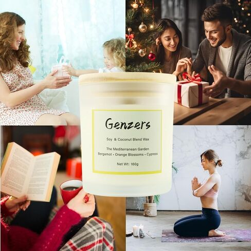 Bergamot Citrus Scented Candle Gift Set,Wood Wick Candles Orange Blossom Scent,Non Toxic Natural Candle Soy Wax Clean Burning,Jar Candle with Crackling Wick,Warmer Lamp Candle Aromatherapy Gift in Saudi Arabia