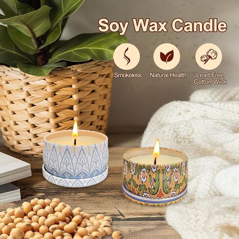 مجموعة 24 شمعة معطرة للمنزل، وتخفيف التوتر، والعلاج العطري، والأنماط الروسية - شمع الصويا الطبيعي والعطر - هدايا للنساء والأم والصديق المفضل والزوجة وأعياد الميلاد in Saudi Arabia