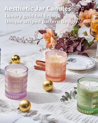 M&SENSE Rose Ivy Soy Candle, Natural 7.4oz 45 Hours Slow Burning, Luxury Aromatherapy Candle for Stress Relief Home Decor, Winter Housewarming New Year Gifts for Her in Saudi Arabia