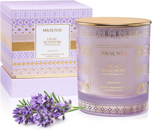 M&SENSE Rose Ivy Soy Candle, Natural 7.4oz 45 Hours Slow Burning, Luxury Aromatherapy Candle for Stress Relief Home Decor, Winter Housewarming New Year Gifts for Her in Saudi Arabia