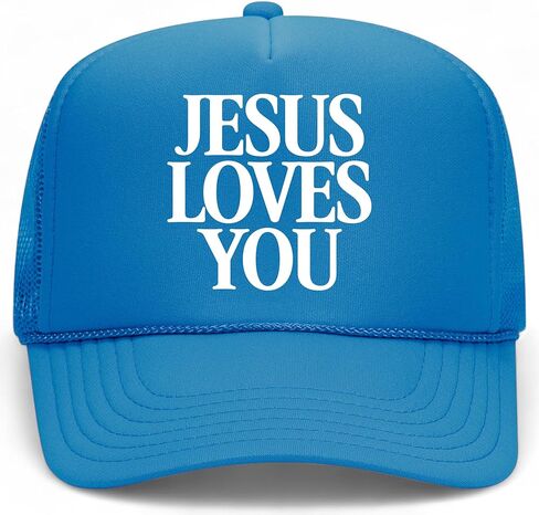 Youth Kids Size | Jesus Loves You Trucker Hat | Premium Snapback Mesh Hat for Boys & Girls in Saudi Arabia