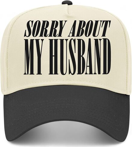 Sorry About My Husband Serif Vintage Trucker Hat | Premium Adjustable Snapback Baseball Hat for Women, Mothers, Moms, & Wives in Saudi Arabia