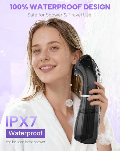 Upgraded Ear Wax Removal Kit, One Piece Waste Tank - Ear Irrigation Flushing System with 4 Modes & 8 Nozzles - IPX7, Safe and Effective Electric Ear Cleaner for Family Use, Type-C (Black) in Saudi Arabia