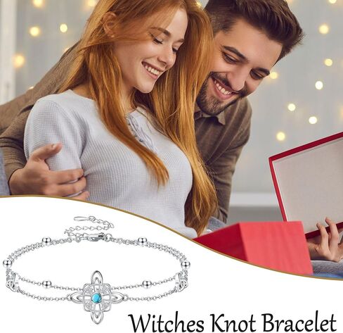 Witches Knot Bracelet 925 Sterling Silver Celtic Knot Pendant Nudo de Bruja Bracelet Witchy Jewelry Gifts for Women in Kuwait