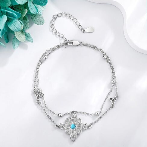 Witches Knot Bracelet 925 Sterling Silver Celtic Knot Pendant Nudo de Bruja Bracelet Witchy Jewelry Gifts for Women in Kuwait